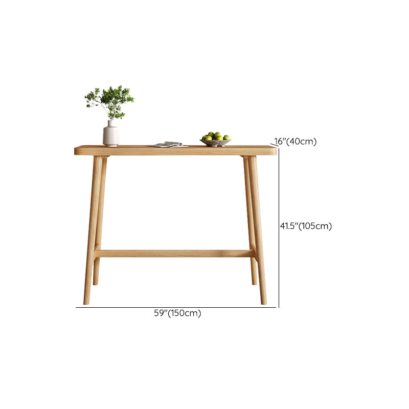 Modern Solid Wood Bar Table Rectangle Dining Table for Kitchen