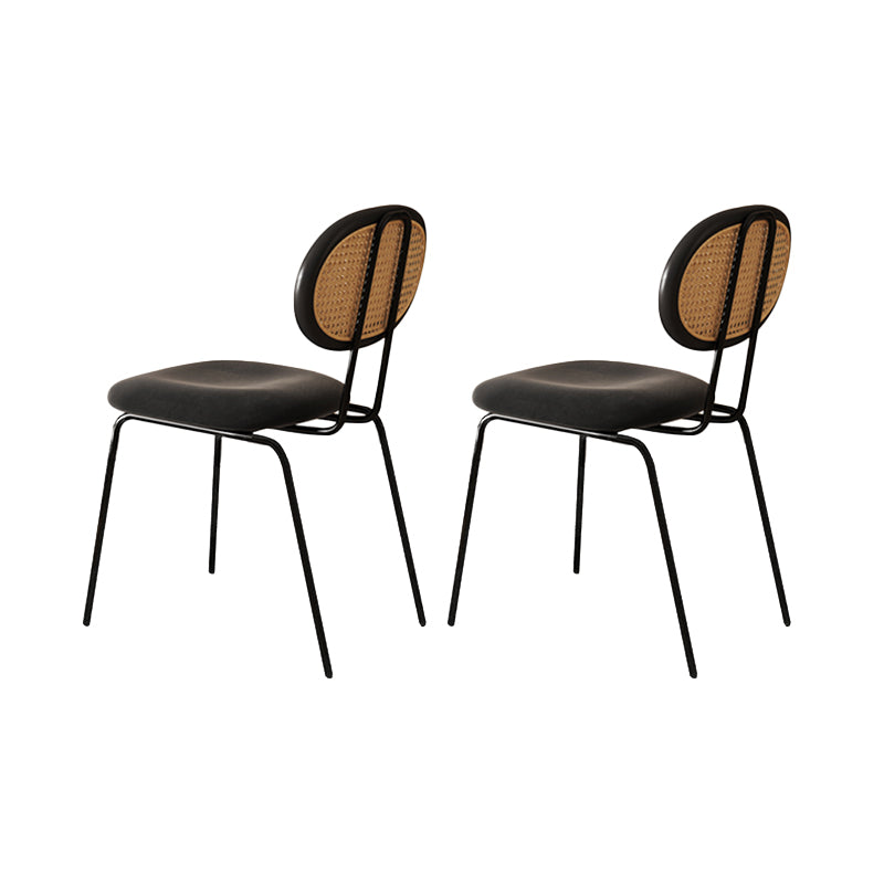 Modern Simple Side Chair Upholstered Dining Chair with Metal Base for Kitchen