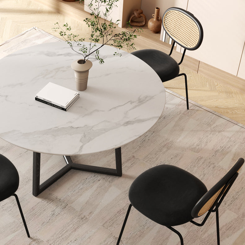 Modern Simple Side Chair Upholstered Dining Chair with Metal Base for Kitchen