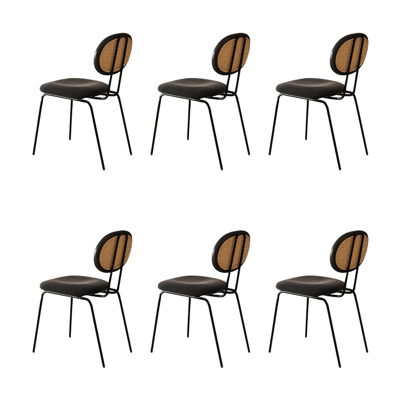 Modern Simple Side Chair Upholstered Dining Chair with Metal Base for Kitchen
