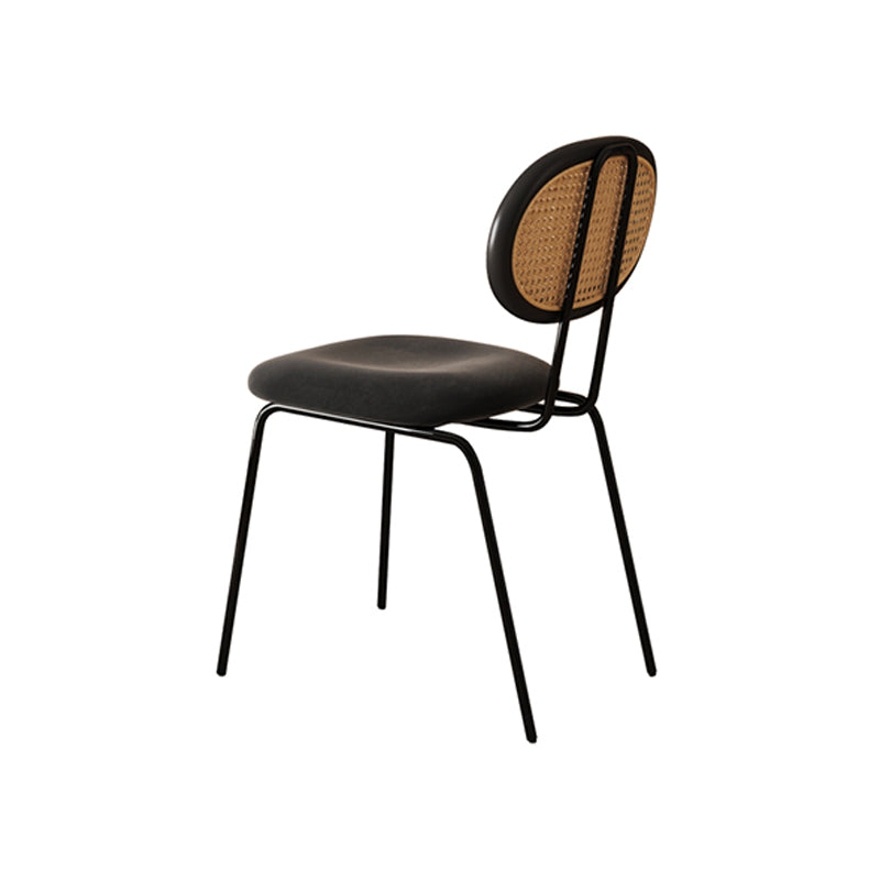 Modern Simple Side Chair Upholstered Dining Chair with Metal Base for Kitchen