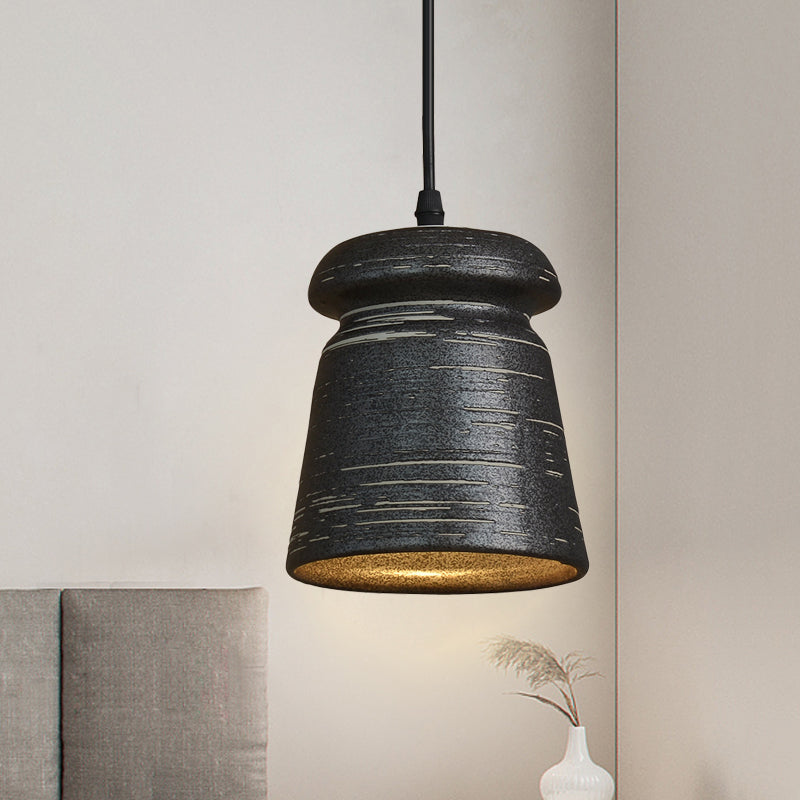 1-Kopf-Zylinder/Urne hängende Anhänger Industrial Style Schwarz Keramik-Federung Licht für das Restaurant