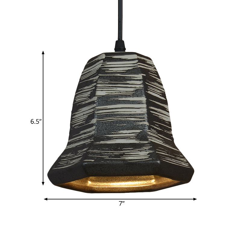 1-Kopf-Zylinder/Urne hängende Anhänger Industrial Style Schwarz Keramik-Federung Licht für das Restaurant