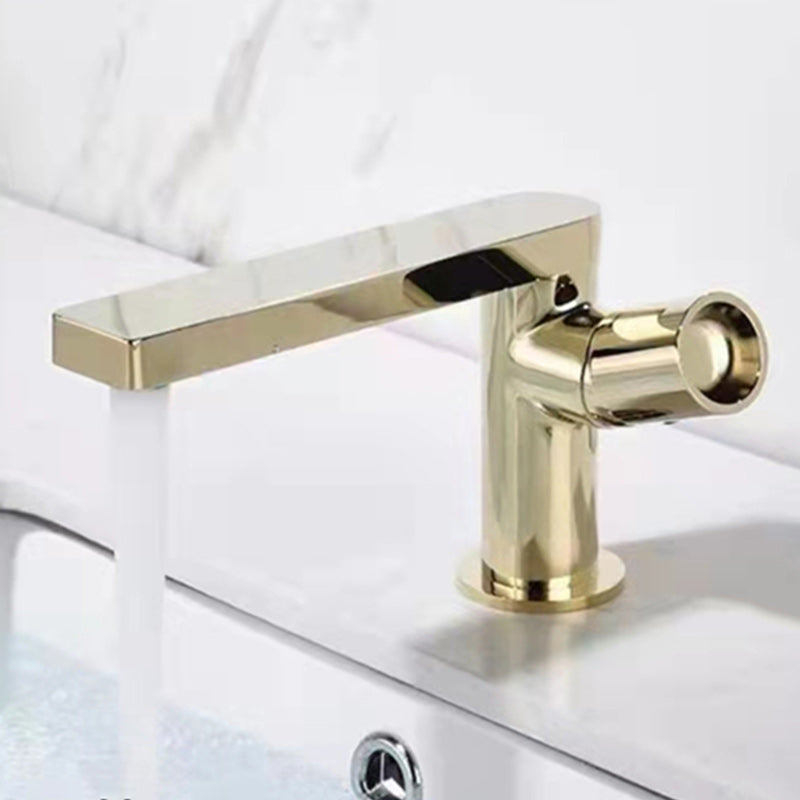 Modern Brass Bathroom Sink Faucet Low Arc with Knob Handle Vessel Faucet
