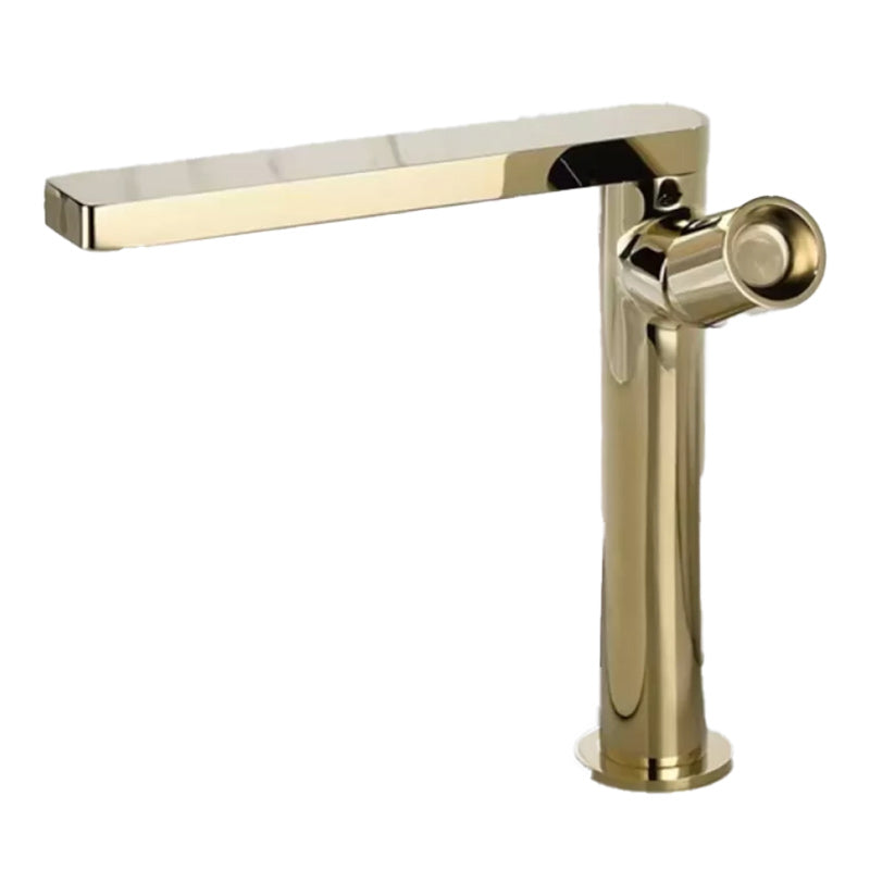 Modern Brass Bathroom Sink Faucet Low Arc with Knob Handle Vessel Faucet