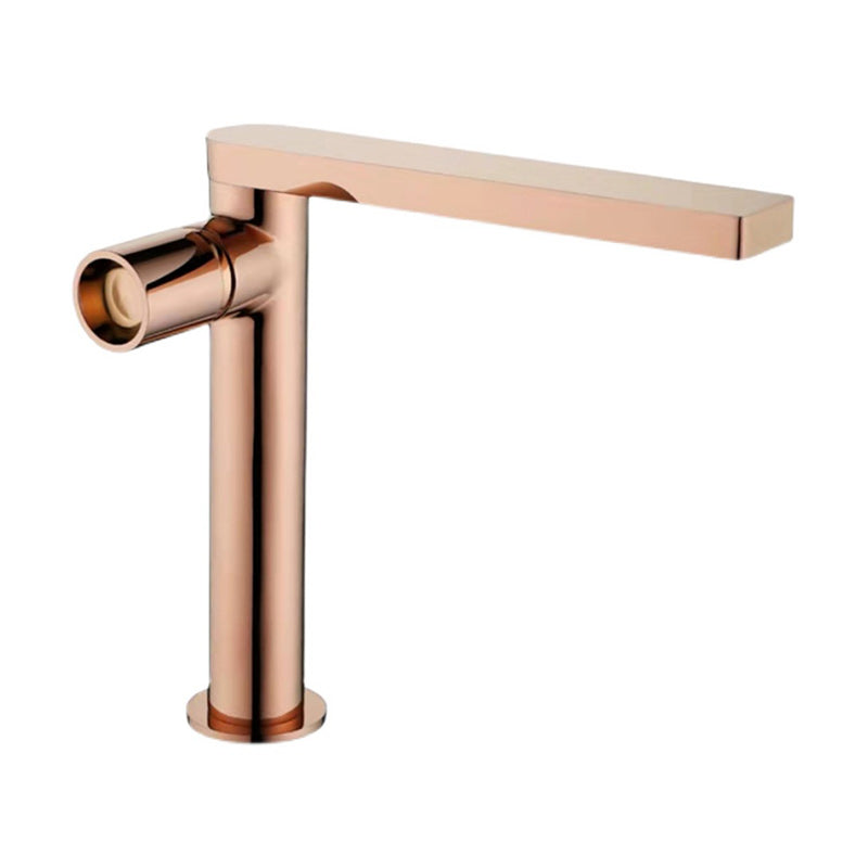 Modern Brass Bathroom Sink Faucet Low Arc with Knob Handle Vessel Faucet