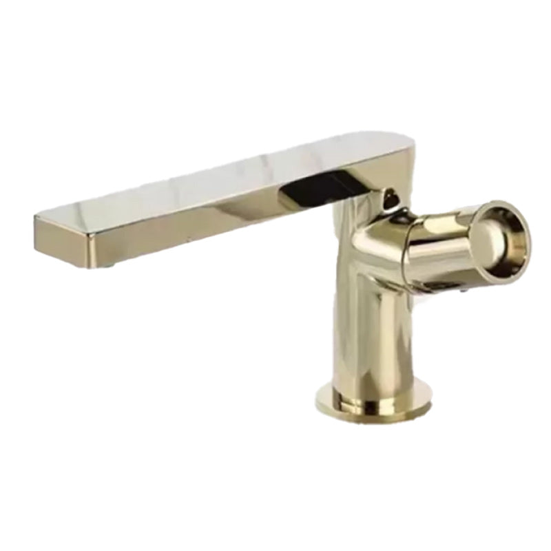 Modern Brass Bathroom Sink Faucet Low Arc with Knob Handle Vessel Faucet