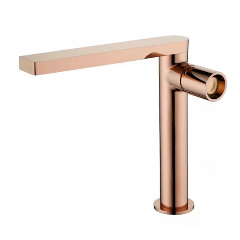 Modern Brass Bathroom Sink Faucet Low Arc with Knob Handle Vessel Faucet