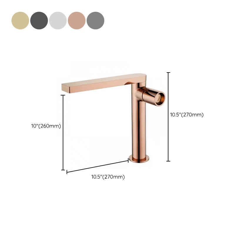 Modern Brass Bathroom Sink Faucet Low Arc with Knob Handle Vessel Faucet