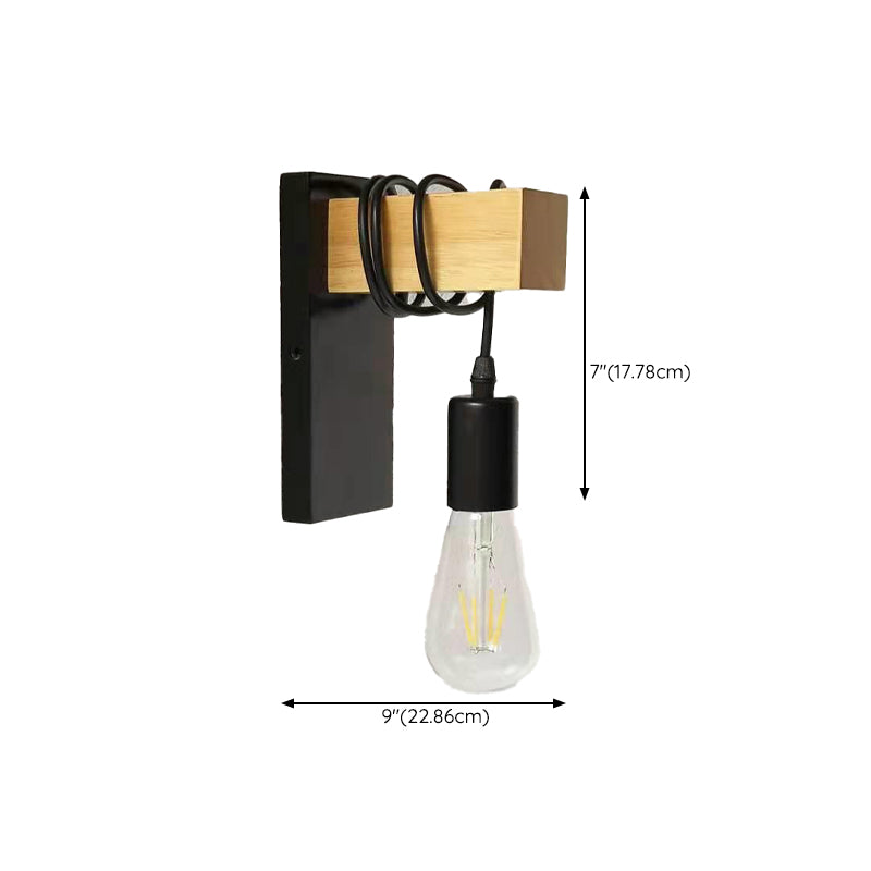 Bulb Shape Wood Vanity Sconce Light Modern Style 1-Light Vanity Mirror Lights
