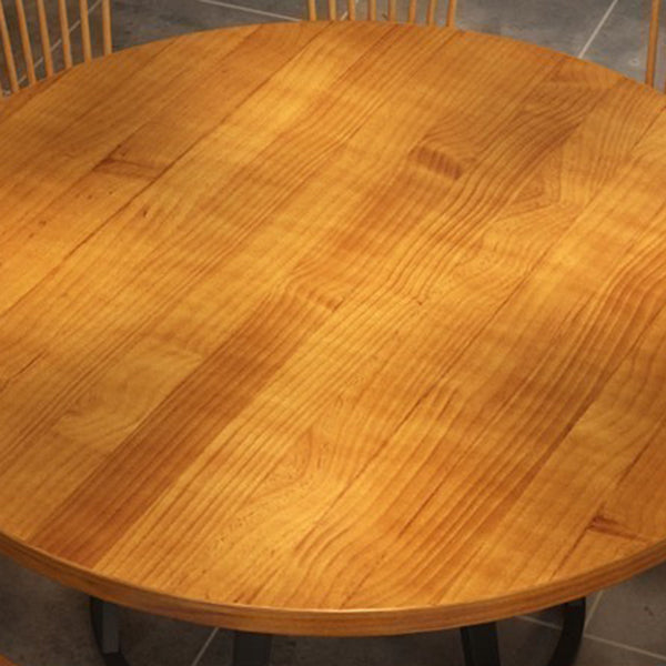 Round Dining Table Set with Wooden Chairs 1/2/5/11 Pcs Modern Solid Wood Dining Set