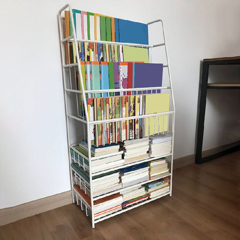 Contemporary Metal Book Display Closed Back Freestanding Bookcase