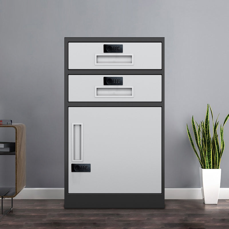 Industrial Metal Cabinet Vertical File Cabinet with Drawers and Storage