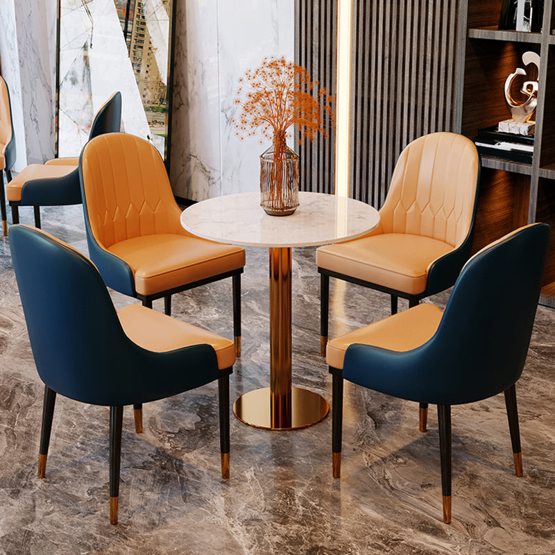 Glam Style Dinette Table Set 1/2/5 Pcs Round Dining Set for Home