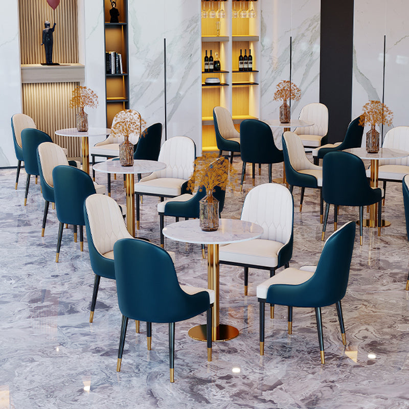 Glam Style Dinette Table Set 1/2/5 Pcs Round Dining Set for Home
