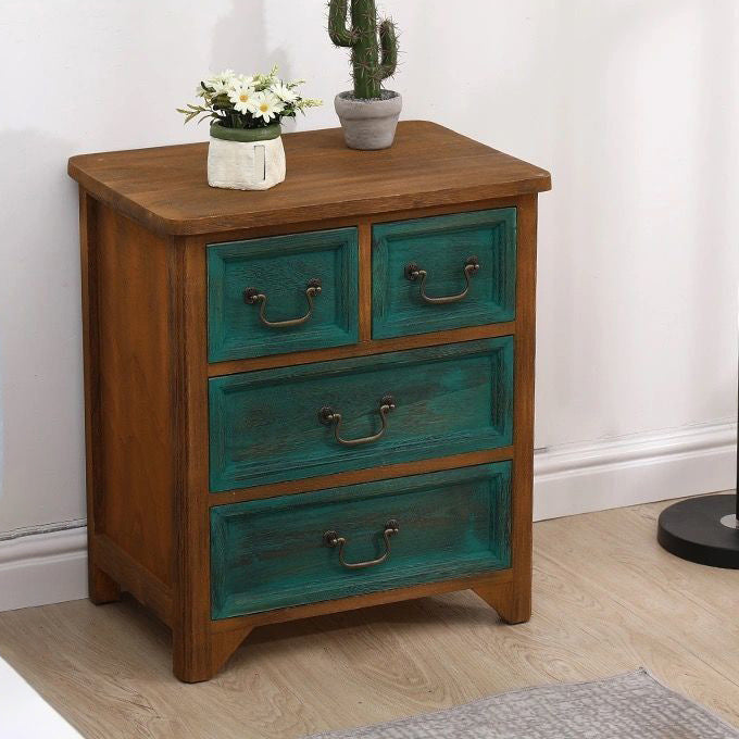 Coastal Storage Chest Dresser Solid Wood Dresser , 13.65 Inch Width