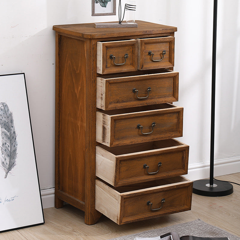 Coastal Storage Chest Dresser Solid Wood Dresser , 13.65 Inch Width