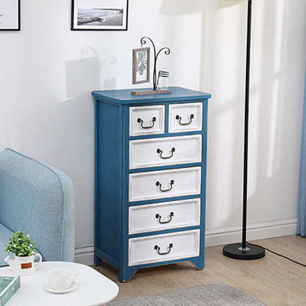 Coastal Storage Chest Dresser Solid Wood Dresser , 13.65 Inch Width