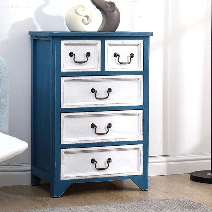 Coastal Storage Chest Dresser Solid Wood Dresser , 13.65 Inch Width