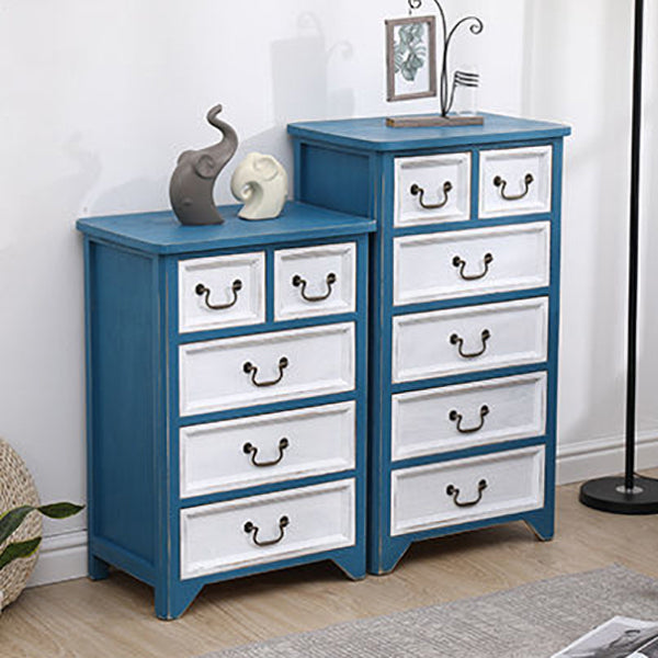 Coastal Storage Chest Dresser Solid Wood Dresser , 13.65 Inch Width