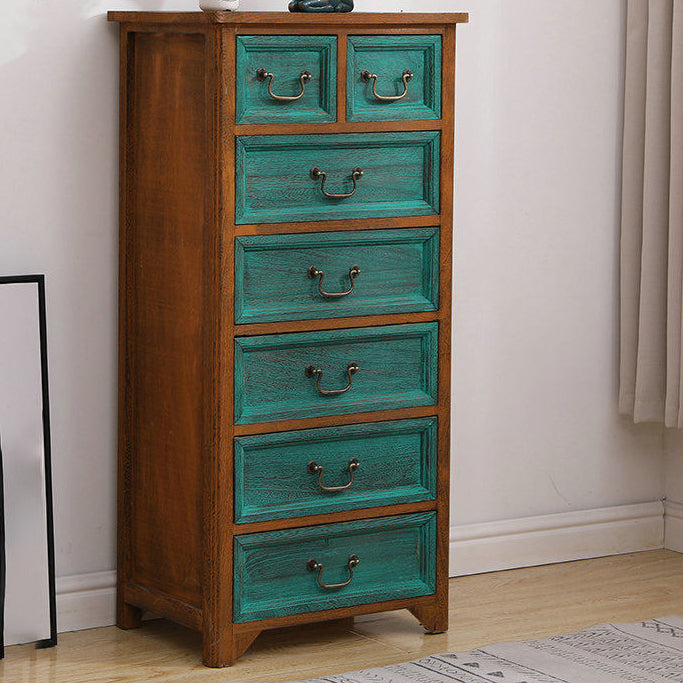 Coastal Storage Chest Dresser Solid Wood Dresser , 13.65 Inch Width