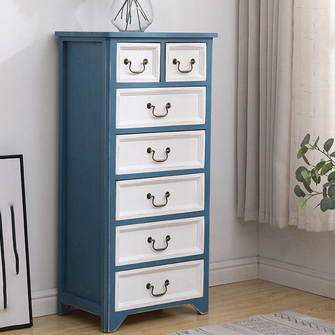 Coastal Storage Chest Dresser Solid Wood Dresser , 13.65 Inch Width