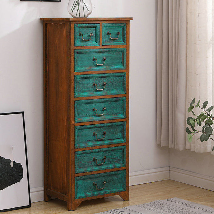 Coastal Storage Chest Dresser Solid Wood Dresser , 13.65 Inch Width