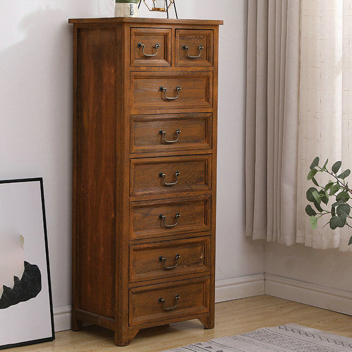 Coastal Storage Chest Dresser Solid Wood Dresser , 13.65 Inch Width