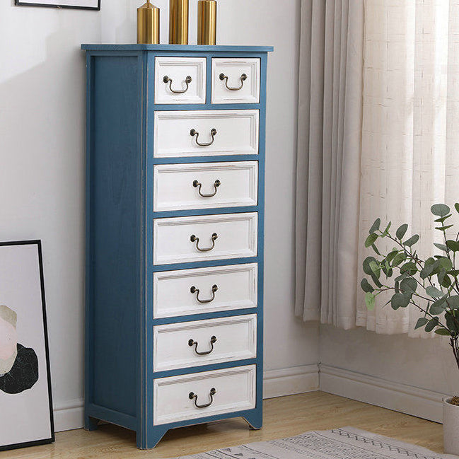 Coastal Storage Chest Dresser Solid Wood Dresser , 13.65 Inch Width