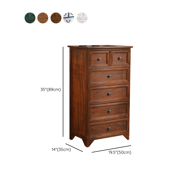 Coastal Storage Chest Dresser Solid Wood Dresser , 13.65 Inch Width