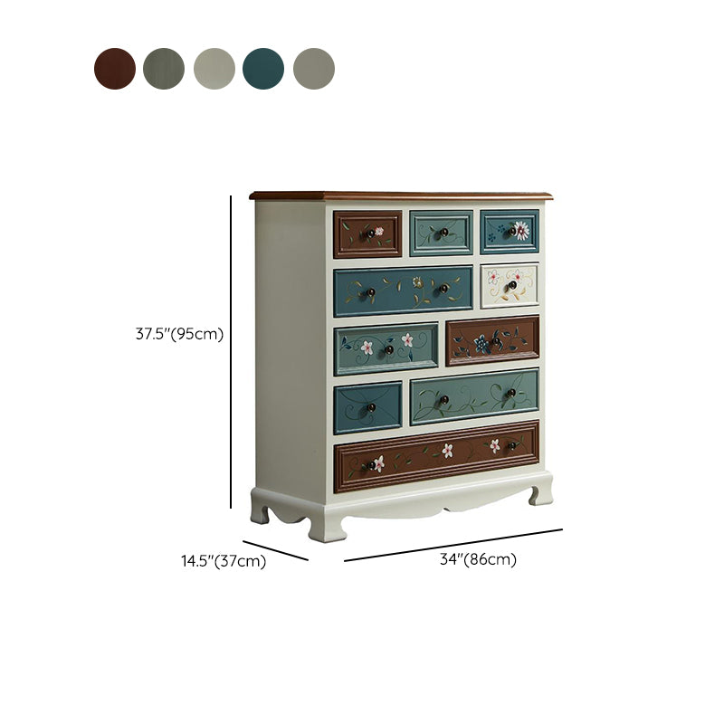 Coastal Dresser Solid Wood Storage Chest Dresser with Multi Drawers