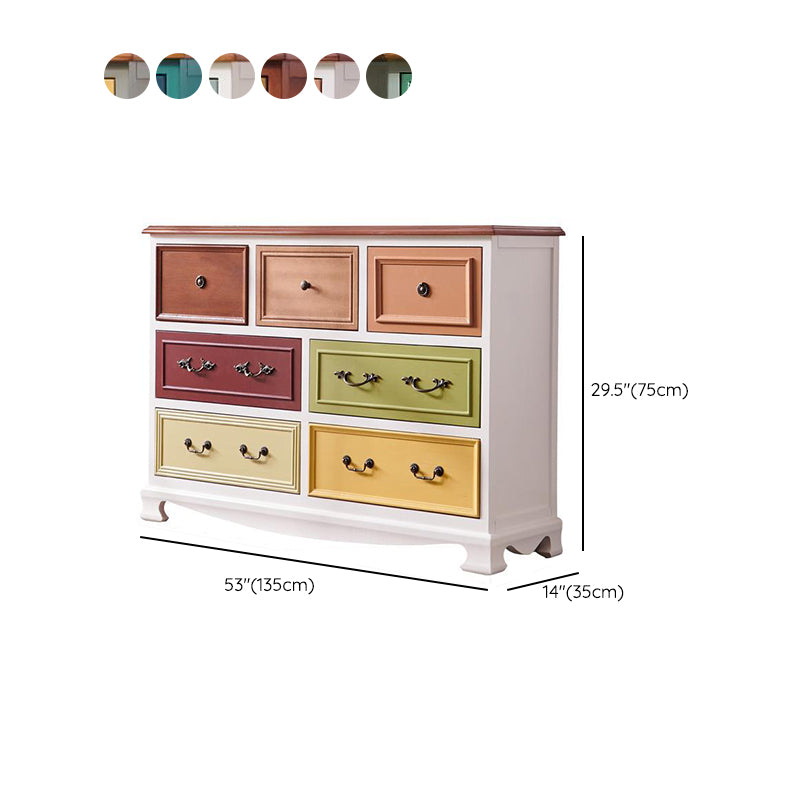 Coastal Dresser Solid Wood Storage Chest Dresser with Multi Drawers