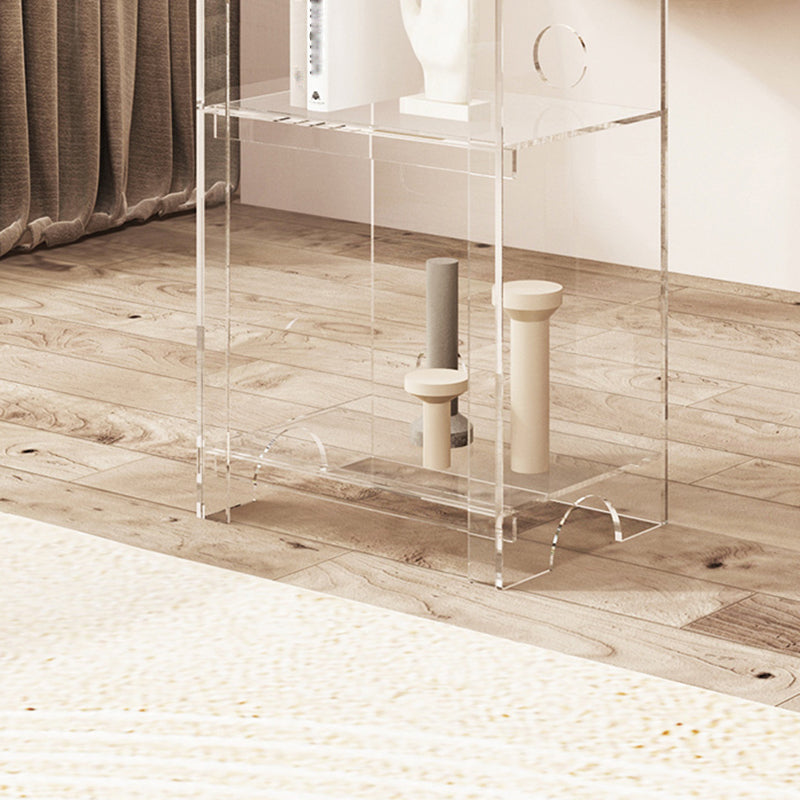 Contemporary Closed Back Bookshelf Acrylic Vertical Bookcase with Shelves