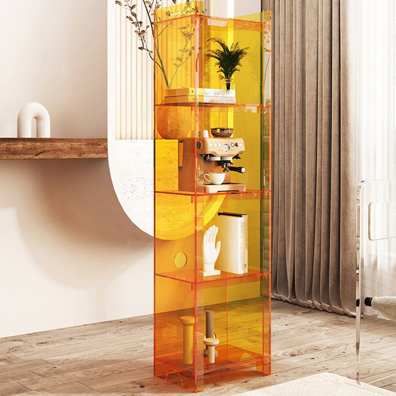 Contemporary Closed Back Bookshelf Acrylic Vertical Bookcase with Shelves