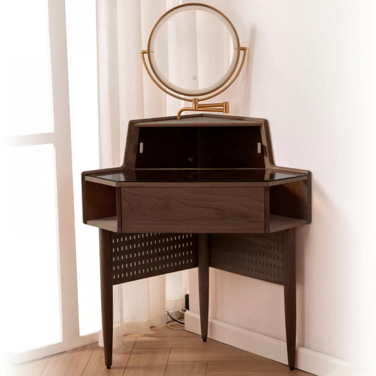 Contemporary Mirrored Glass Drawers Make-up Vanity with Storage for Bedroom