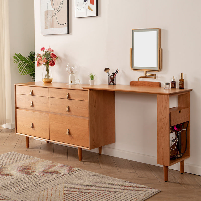 Modern Dressing Table Cherry Bedroom Lighted Mirror Standing Make-up Vanity
