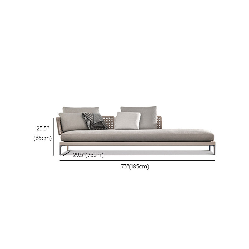 Tropical Patio Sofa Fade Resistant Metal Outdoor Patio Sofa with Cushions