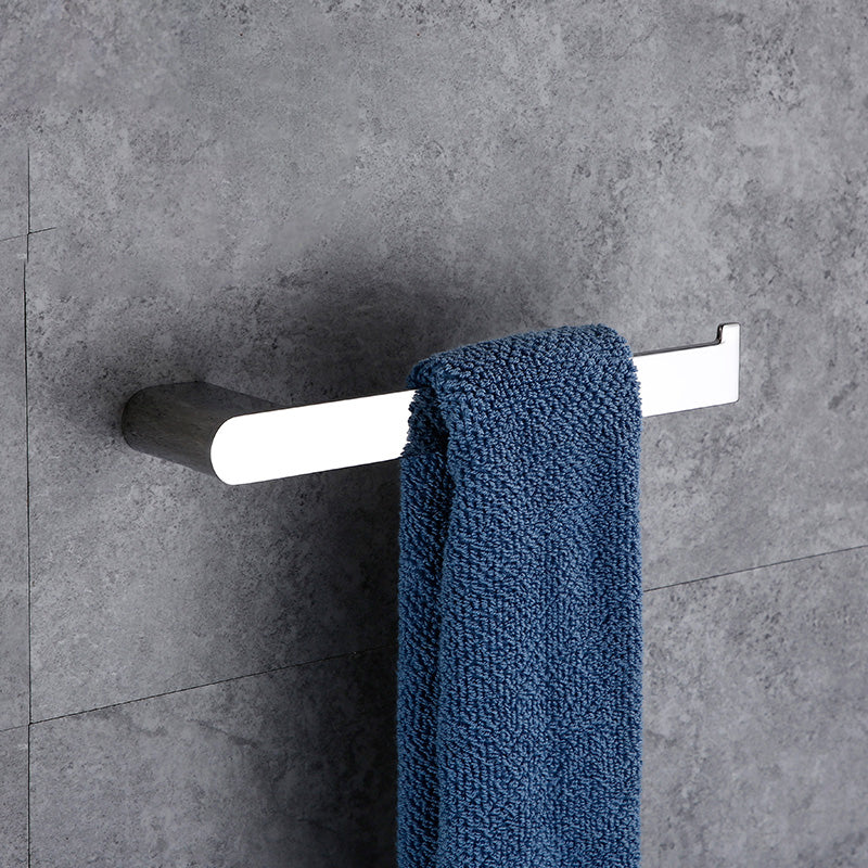 Contemporary Bathroom Accessories Hardware Set in Silver with Soap Dish