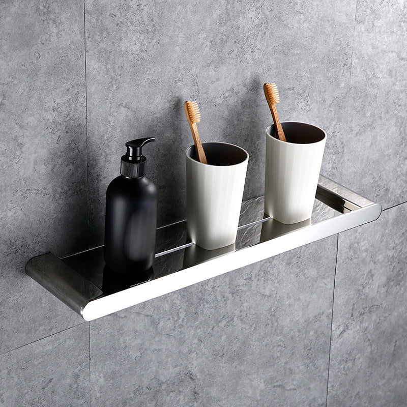 Contemporary Bathroom Accessories Hardware Set in Silver with Soap Dish