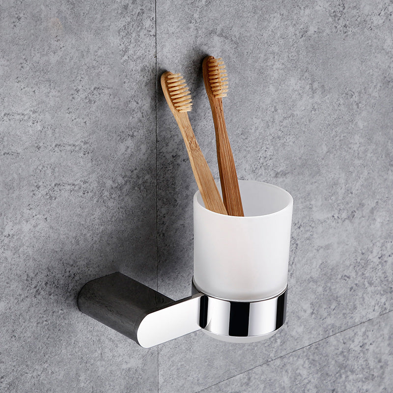 Contemporary Bathroom Accessories Hardware Set in Silver with Soap Dish