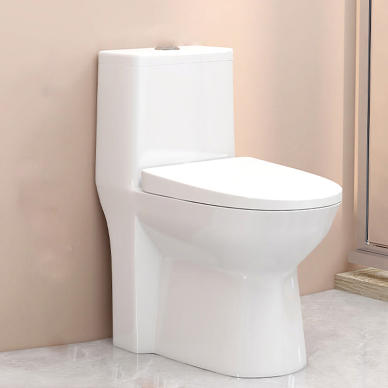 Modern Floor Mounted Toilet White Slow Close Seat Included Toilet Bowl for Washroom
