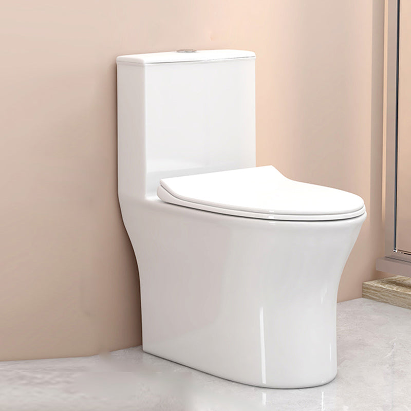 Modern Floor Mounted Toilet White Slow Close Seat Included Toilet Bowl for Washroom