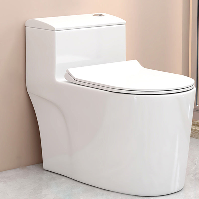 Modern Floor Mounted Toilet White Slow Close Seat Included Toilet Bowl for Washroom
