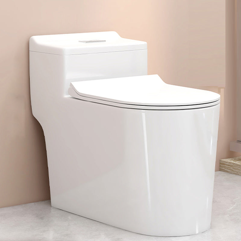 Modern Floor Mounted Toilet White Slow Close Seat Included Toilet Bowl for Washroom