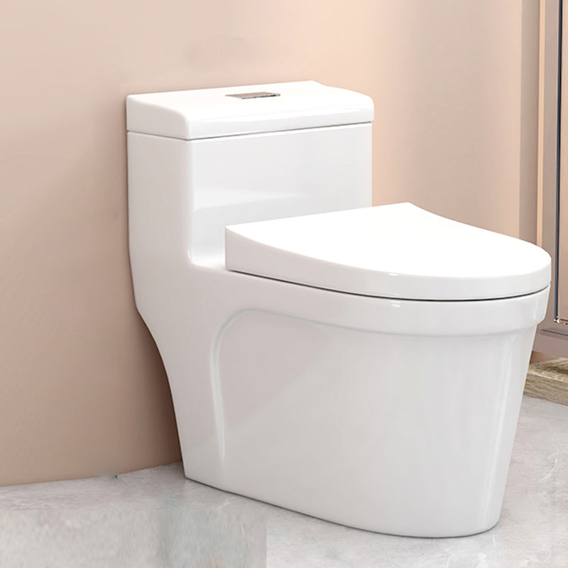 Modern Floor Mounted Toilet White Slow Close Seat Included Toilet Bowl for Washroom