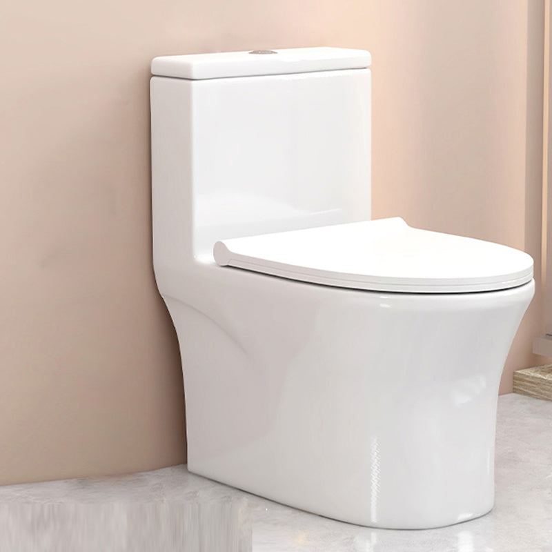 Modern Floor Mounted Toilet White Slow Close Seat Included Toilet Bowl for Washroom