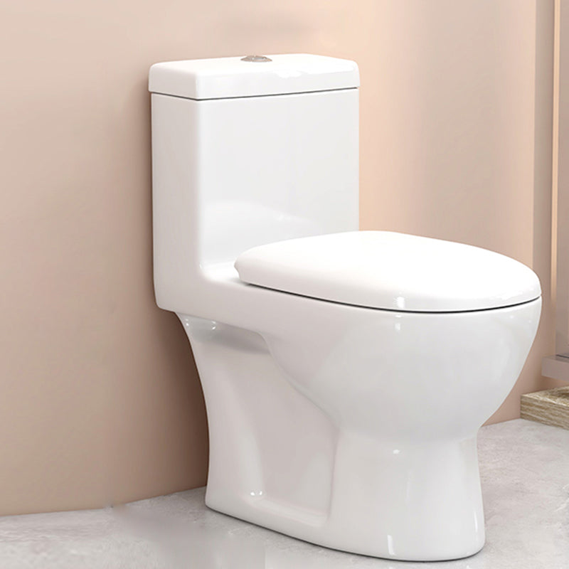 Modern Floor Mounted Toilet White Slow Close Seat Included Toilet Bowl for Washroom