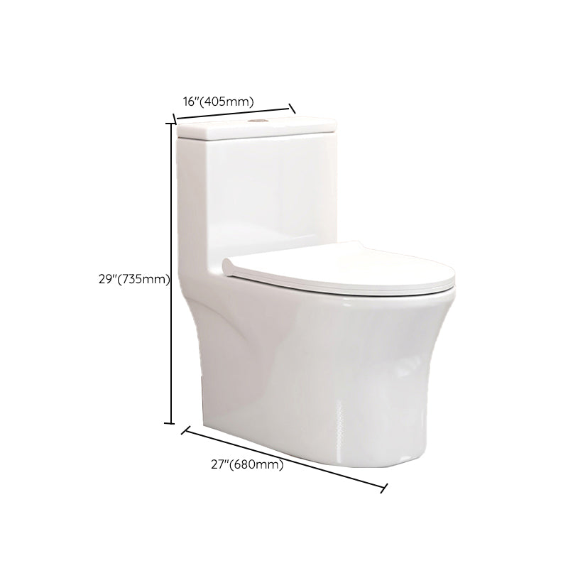 Modern Floor Mounted Toilet White Slow Close Seat Included Toilet Bowl for Washroom