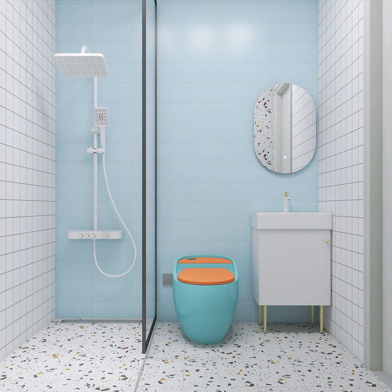 Contemporary Flush Toilet Floor Mounted Siphon Jet Porcelain Toilet Bowl