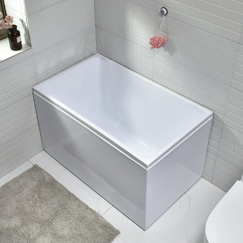 Modern Stand Alone White Bath Acrylic Rectangular Soaking Bathtub